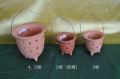 素焼き空洞鉢足付 3号(赤焼)